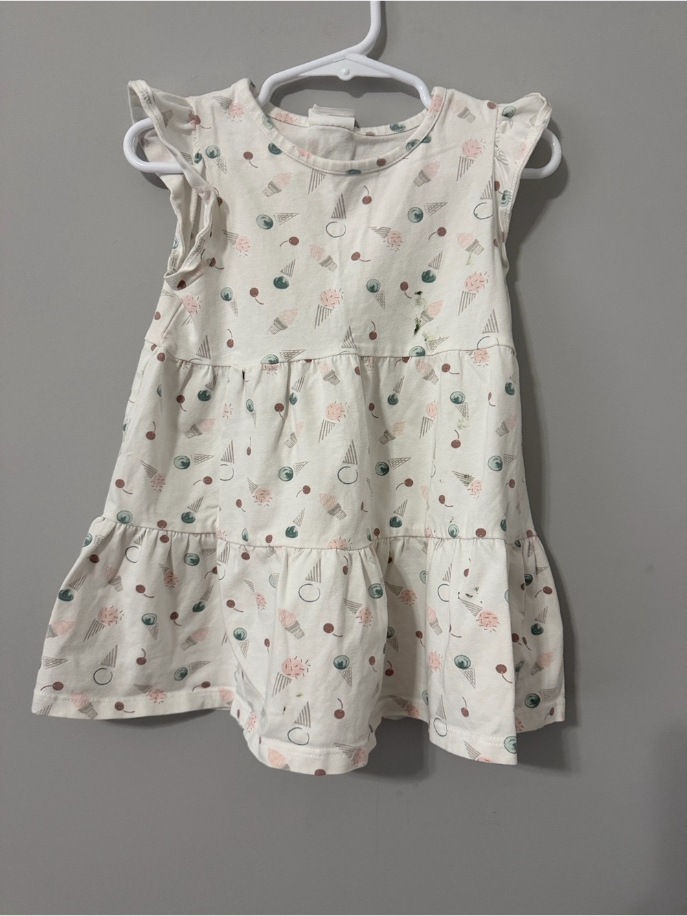 Maggie & Zoe Cream Tiered Dress with Pastel Ice Cream Print-Size 4T